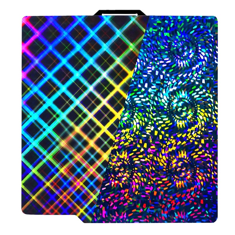 IdeaFormer-3D PEW PES Effect Build Plate for Bambu Lab X1/X1C/X1E/P1P/P1S/P2S/A1, Rainbow Gear+Plaid Flexible Spring Steel Plate 257x257mm Print Bed Removable Platform for Bambu Labs 3D Printers - Image 1